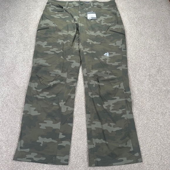 Eddie Bauer First Ascent Guide Pro Cargo Pants Mens 35x30 Camo Flexion UPF New - Picture 3 of 10